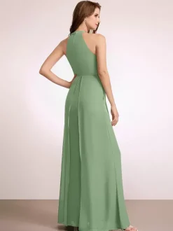 Robes de demoiselle d'honneur combinaison longueur au sol fermeture éclair robe de bal en polyester