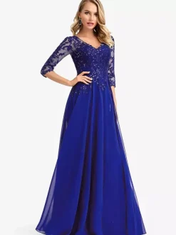 Robes de demoiselle d'honneur en mousseline de soie ligne a longueur au sol robe de soirée de mariage