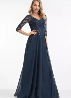 Robes de demoiselle d'honneur en mousseline de soie ligne a longueur au sol robe de soirée de mariage