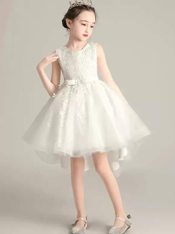 Robes de demoiselle d'honneur de mariage Robes d'occasion spéciale Dentelle rose pâle sans manches