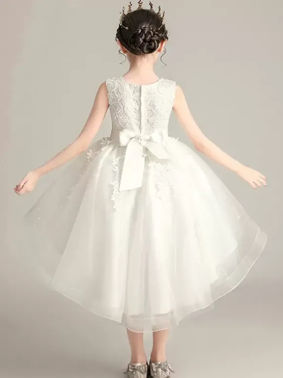 Robes de demoiselle d'honneur de mariage Robes d'occasion spéciale Dentelle rose pâle sans manches