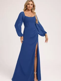 Robes de demoiselle d'honneur en mousseline de soie robe de bal longueur au sol robe de bal