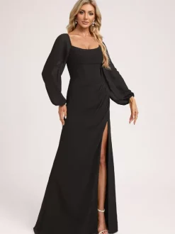 Robes de demoiselle d'honneur en mousseline de soie robe de bal longueur au sol robe de bal