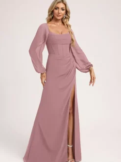 Robes de demoiselle d'honneur en mousseline de soie robe de bal longueur au sol robe de bal