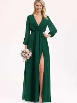 Robes de demoiselle d'honneur en mousseline de soie robe de bal longueur au sol robe de bal