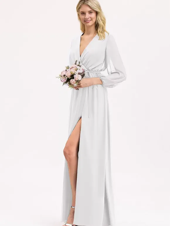 Robes de demoiselle d'honneur en mousseline de soie robe de bal longueur au sol robe de bal