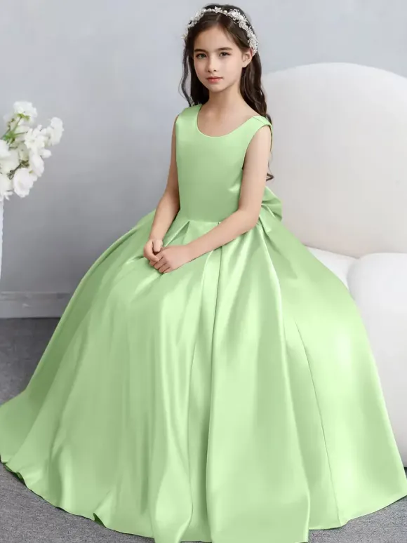 Robes de demoiselle d'honneur de mariage Robes d'occasion spéciale Champagne Arcs sans manches