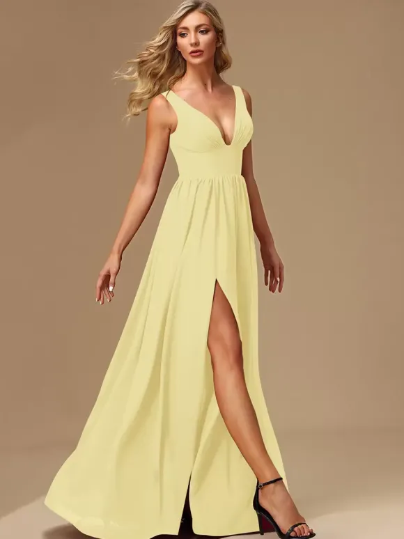Robes de demoiselle d'honneur robe de bal longueur au sol fermeture éclair en mousseline de soie robe de bal