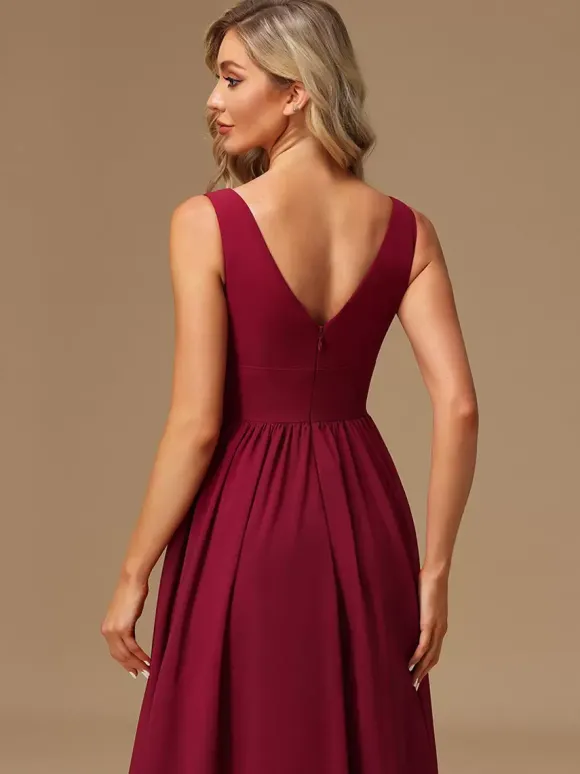 Robes de demoiselle d'honneur robe de bal longueur au sol fermeture éclair en mousseline de soie robe de bal