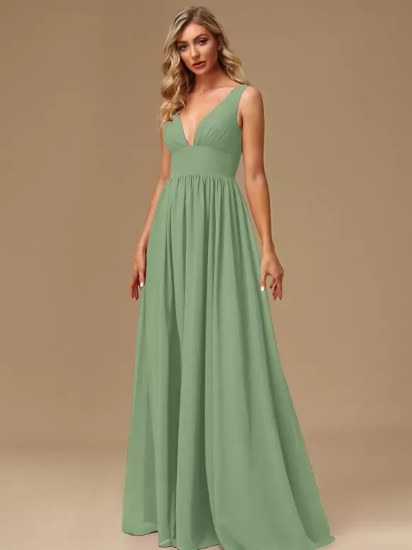 Robes de demoiselle d'honneur robe de bal longueur au sol fermeture éclair en mousseline de soie robe de bal
