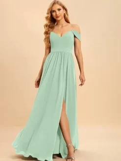 Robes de demoiselle d'honneur en mousseline de soie robe de bal longueur au sol robe de soirée de mariage