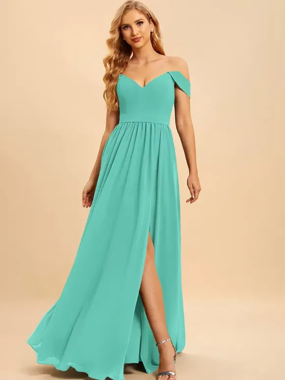 Robes de demoiselle d'honneur en mousseline de soie robe de bal longueur au sol robe de soirée de mariage