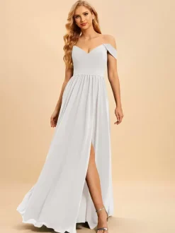 Robes de demoiselle d'honneur en mousseline de soie robe de bal longueur au sol robe de soirée de mariage