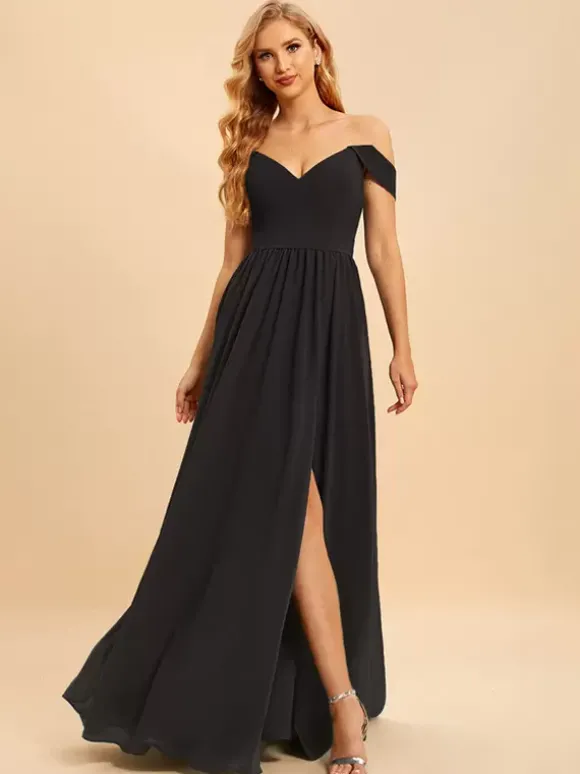 Robes de demoiselle d'honneur en mousseline de soie robe de bal longueur au sol robe de soirée de mariage