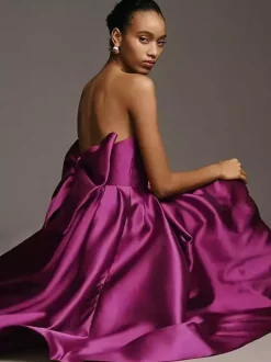 Robes de demoiselle d'honneur en tissu satiné ligne a longueur au sol robe de soirée de mariage