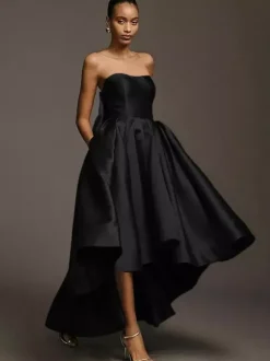 Robes de demoiselle d'honneur en tissu satiné ligne a longueur au sol robe de soirée de mariage