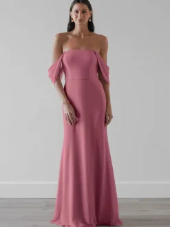 Robes de demoiselle d'honneur Robe de bal trapèze en mousseline de soie longueur au sol