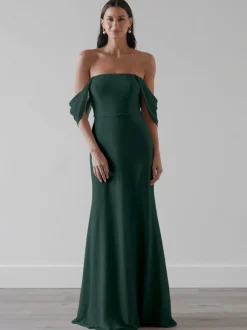 Robes de demoiselle d'honneur Robe de bal trapèze en mousseline de soie longueur au sol