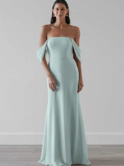 Robes de demoiselle d'honneur Robe de bal trapèze en mousseline de soie longueur au sol