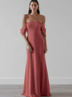 Robes de demoiselle d'honneur Robe de bal trapèze en mousseline de soie longueur au sol