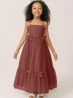 Robes de fille de fleur blanche Organza rose doux sans manches col bijou robes de fille de fleur