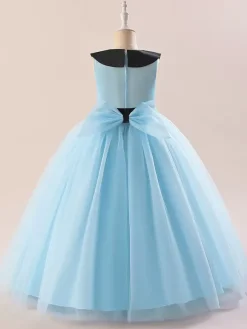 Robes de fille de fleur blanche Robes d'occasion spéciale Tulle blanc sans manches col bijou Robes de fille de fleur