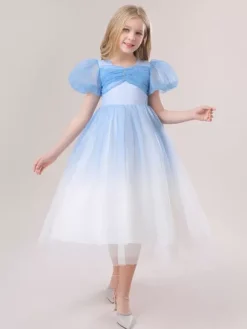 Robes de fille de fleur blanche robes d'occasion spéciale paillettes roses manches courtes col bijou robes de fille de fleur