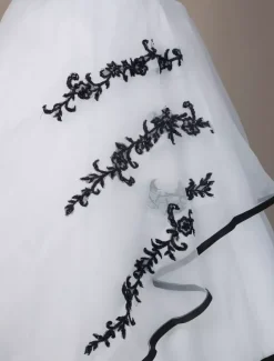 Robes de mariée noires Robe de princesse silhouette sans manches en dentelle organza à traîne Robe de mariage