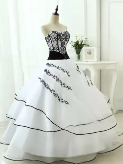 Robes de mariée noires Robe de princesse silhouette sans manches en dentelle organza à traîne Robe de mariage