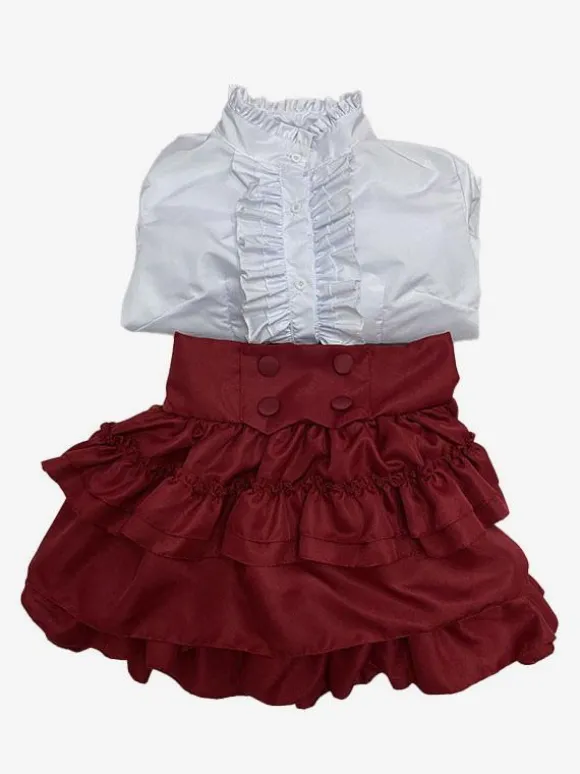 Robes Gothiques Lolita Volants Rouge Rouge
