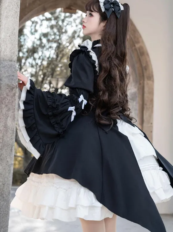Robes Gothiques Lolita Volants Costume de Bonne Manches Longues Gothique