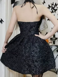 Robes Gothiques Lolita Volants Jacquard Noir