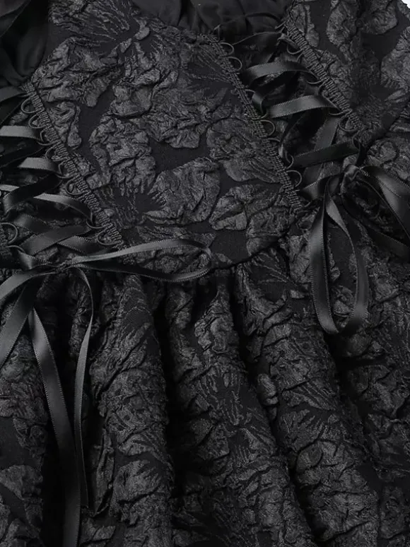 Robes Gothiques Lolita Volants Jacquard Noir