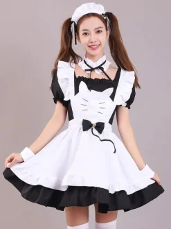 Robes Lolita Gothiques Volants Noir Mignonne