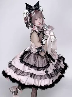 Robes Lolita Mignonne à volants robe chantante de princesse à bretelles