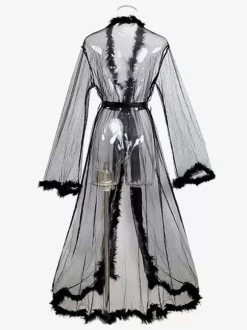 Robes Tulle Plumes Lingerie transparente