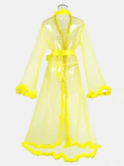 Robes Tulle Plumes Lingerie transparente