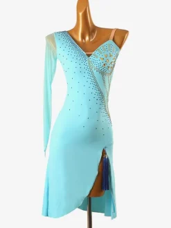 Robes de danse latine Aqua femmes Lycra Spandex robe Sexy danseuse latine Costume de danse