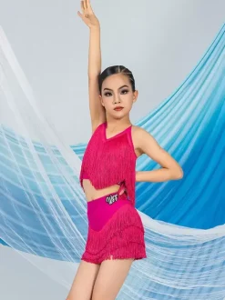 Robes de danse latine robe blanche pour femmes Sexy haut en Polyester jupe vêtements de danse