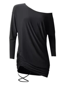 Robes de danse latine Robe noire Costume de danse latine