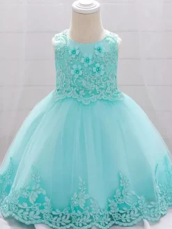 Robes de demoiselle d'honneur blanches robes d'occasion spéciale dentelle blanche sans manches col bijou robes de demoiselle d'honneur