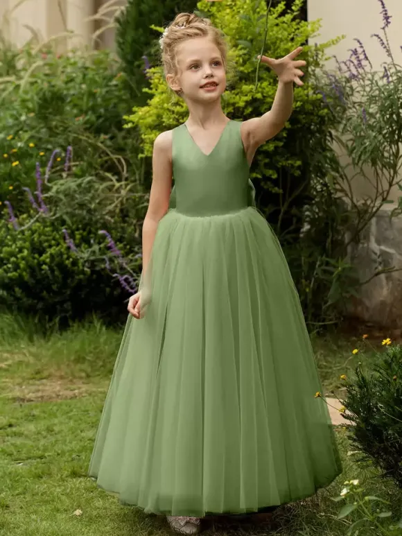 Robes de demoiselle d'honneur de mariage robes d'occasion spéciale rose blush n艙uds sans manches