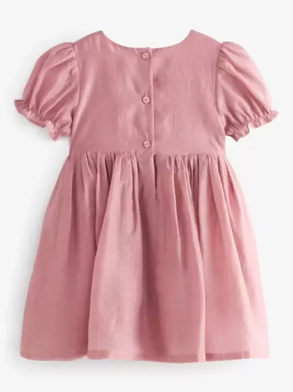 Robes de demoiselle d'honneur de mariage Robes d'occasion spéciale Fleurs à manches courtes rose pâle
