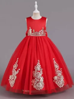 Robes de demoiselle d'honneur en tissu satiné vert sans manches col bijou robes de demoiselle d'honneur