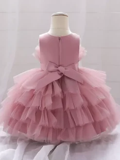Robes de demoiselle d'honneur blanches en Tulle rose camée sans manches col bijou robes de demoiselle d'honneur