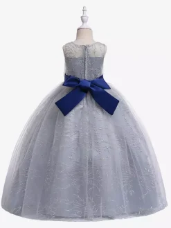 Robes de demoiselle d'honneur blanches robes d'occasion spéciale dentelle rouge sans manches col bijou robes de demoiselle d'honneur