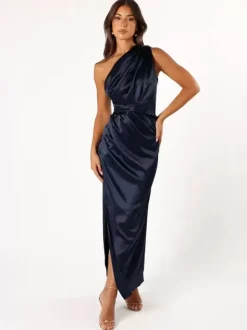 Robes de demoiselle d'honneur en soie élastique comme du satin robe de bal longueur cheville robe de soirée de mariage