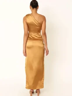 Robes de demoiselle d'honneur en soie élastique comme du satin robe de bal longueur cheville robe de soirée de mariage