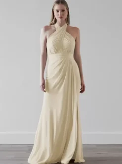 Robes de demoiselle d'honneur en mousseline de soie sirène longueur au sol robe de soirée de mariage