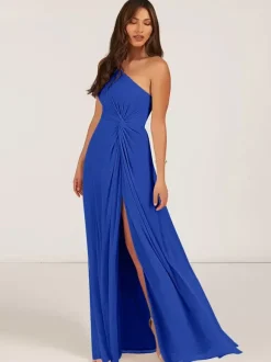 Robes de demoiselle d'honneur robe de bal longueur au sol fermeture éclair en mousseline de soie robe de soirée de mariage